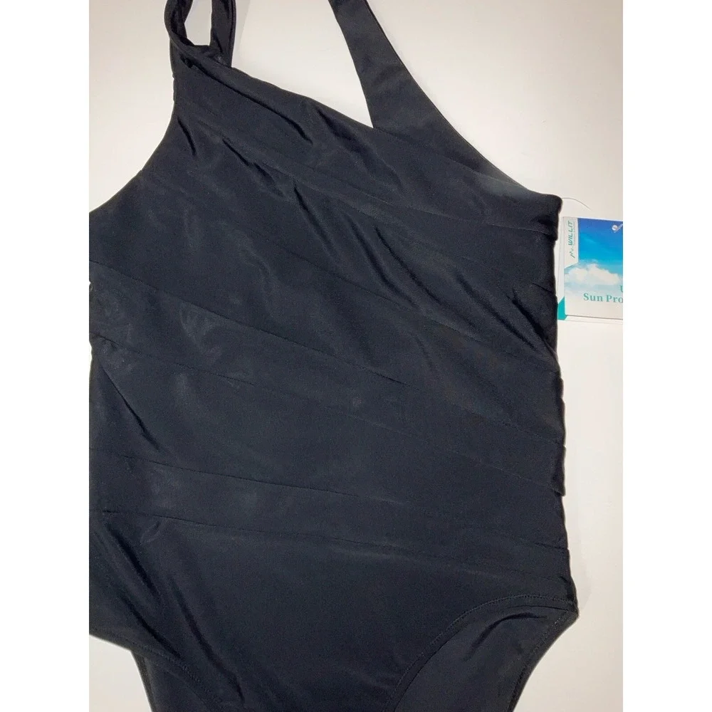 NWT Women's‎ UPF 50+ Willit One Piece One Shoulder Black Swimsuit - Size Small